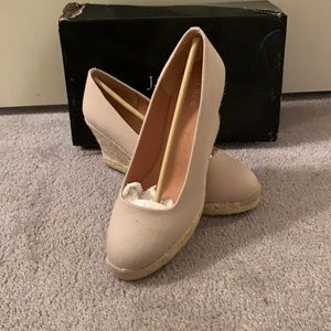JCrew Canvas Espadrille Wedges 9.5 Brand New